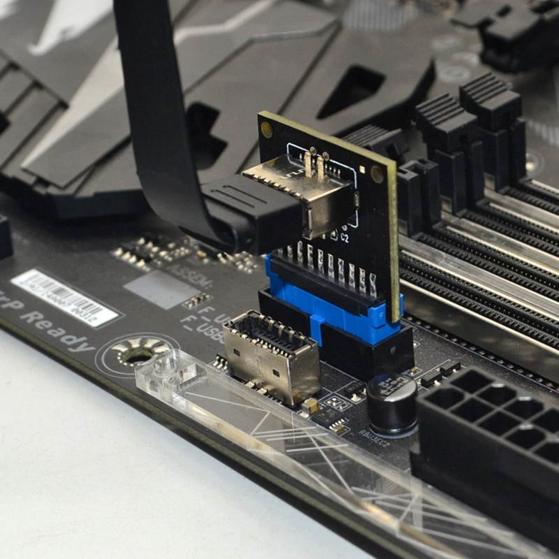 Motherboard USB 3.0 Header 19Pin Female to Motherboard USB 3.1 Header Type-E 20Pin Female Socket Angled Extension Adapter Converter Supports 5Gbps Speed