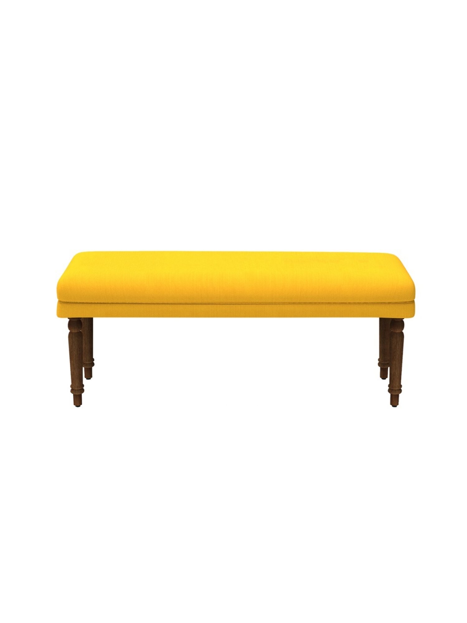 Chumbak Nawaab Sahara Solid Mustard Sheesham Wood Bench