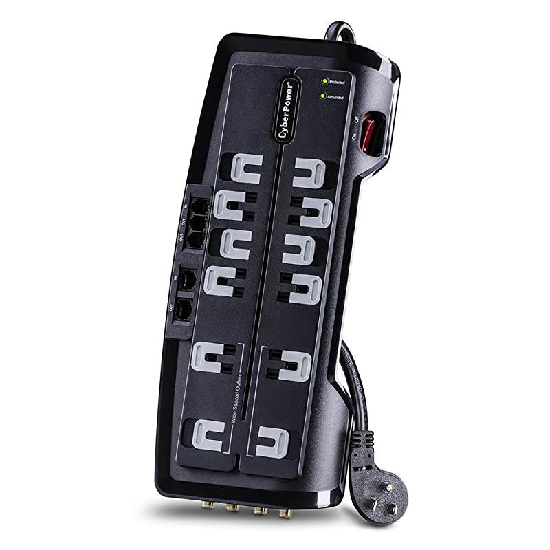 CSHT1208TNC2 Home Theater Surge Protector 3150J/125V, 12 Outlets, 8ft Power Cord Black