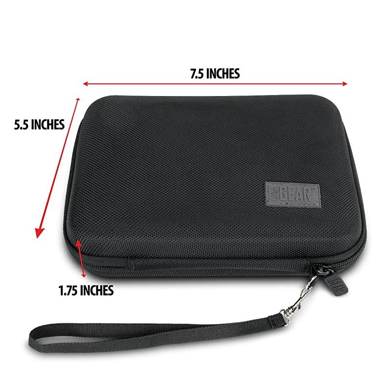 Hard Case Electronic Organizer Travel Case 7.5 Inch with Weather Resistant Exterior and Large Mesh Accessory Pocket - Compatible with Garmin GPS, Chargers, Hard Drives and More Electronics