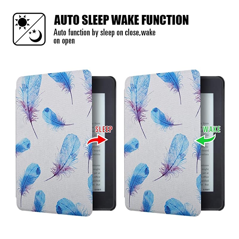 Print Case for AllNew Kindle Paperwhite Premium PU Leather Case Smart Slimshell Protective Cover with Auto Wake Sleep for Kindle Paperwhite 2018 10th Not fit Paperwhite Prior to 2018