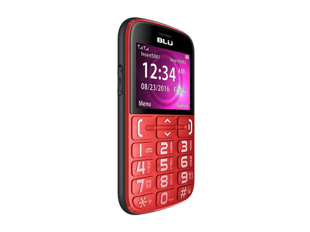 BLU Joy J010 Unlocked GSM Senior Friendly Phone - Red