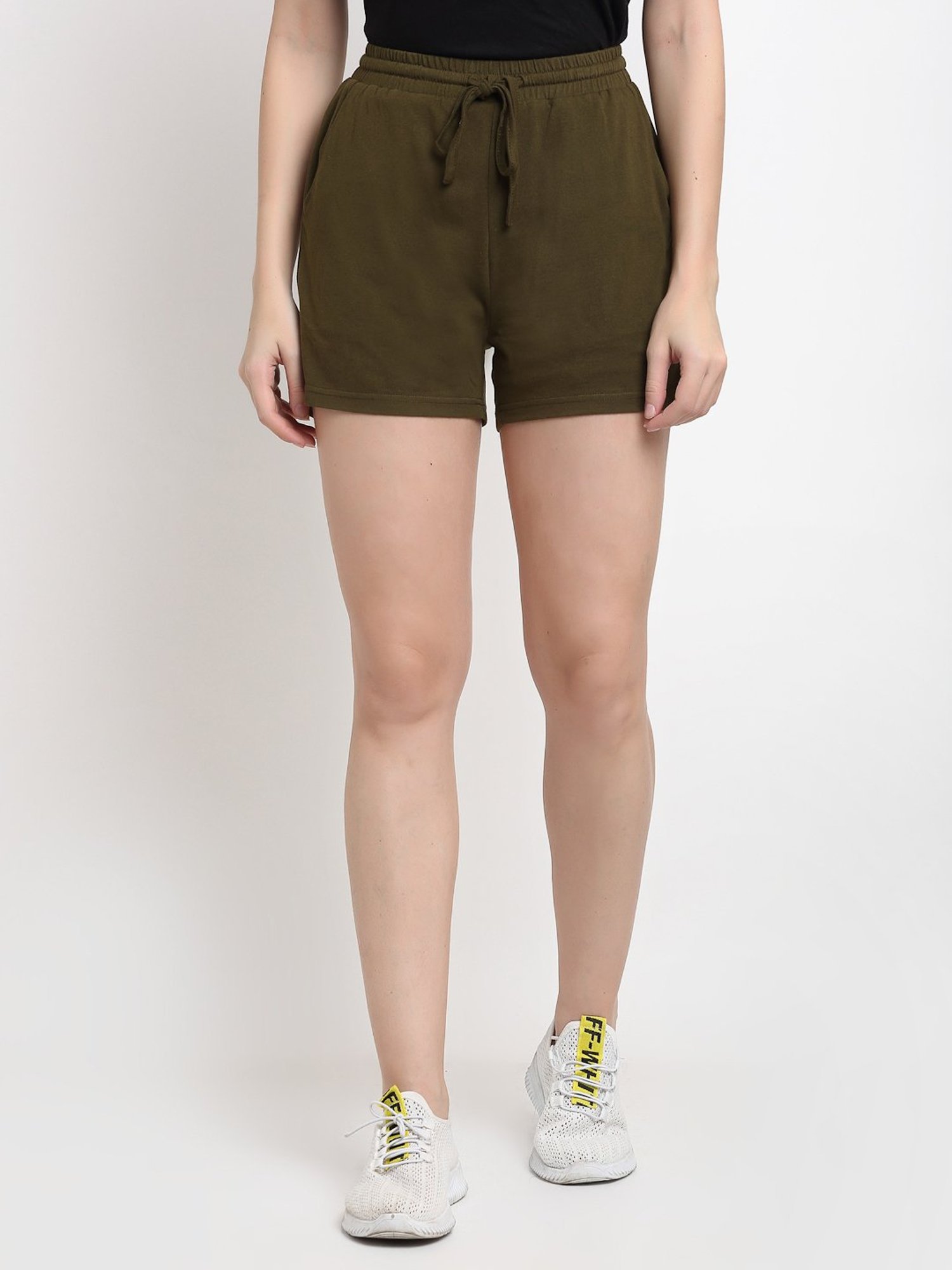 BRINNS Olive Regular Fit Mid Rise Shorts