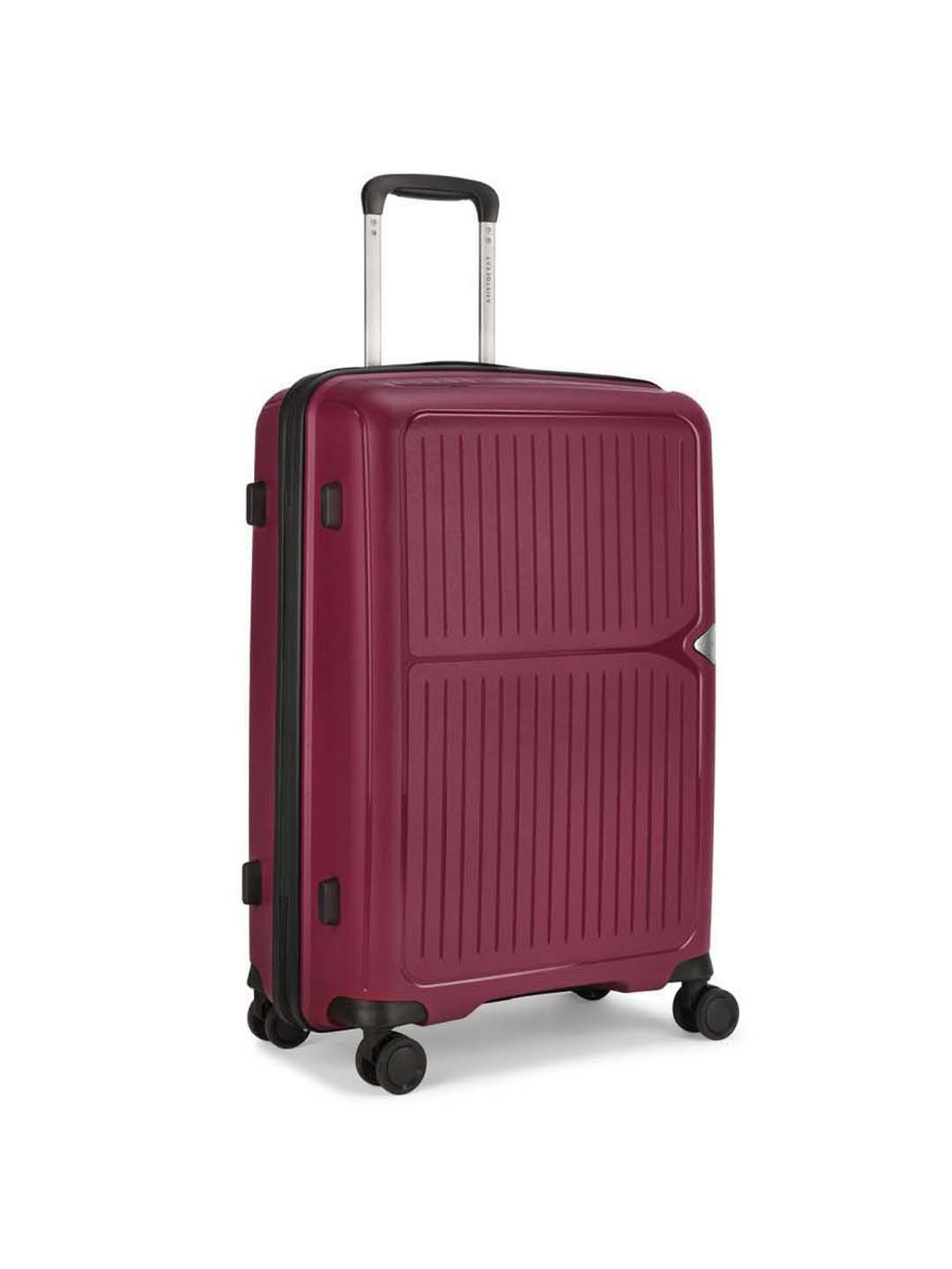 Aristocrat Locus Maroon Striped Hard Medium Trolley Bag - 47 cm