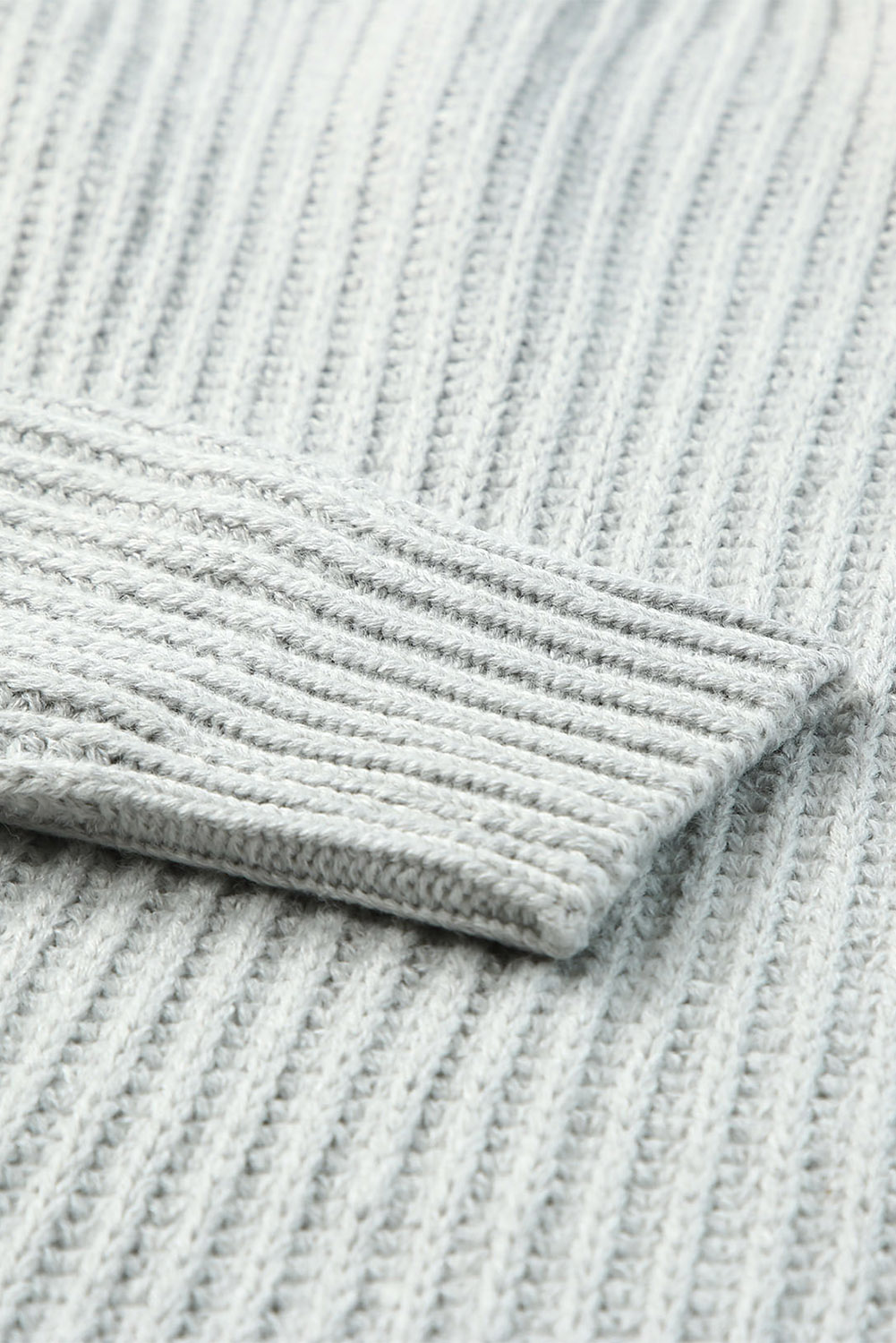 Yellow Drop Shoulder Henley Pullover Sweater With Slits