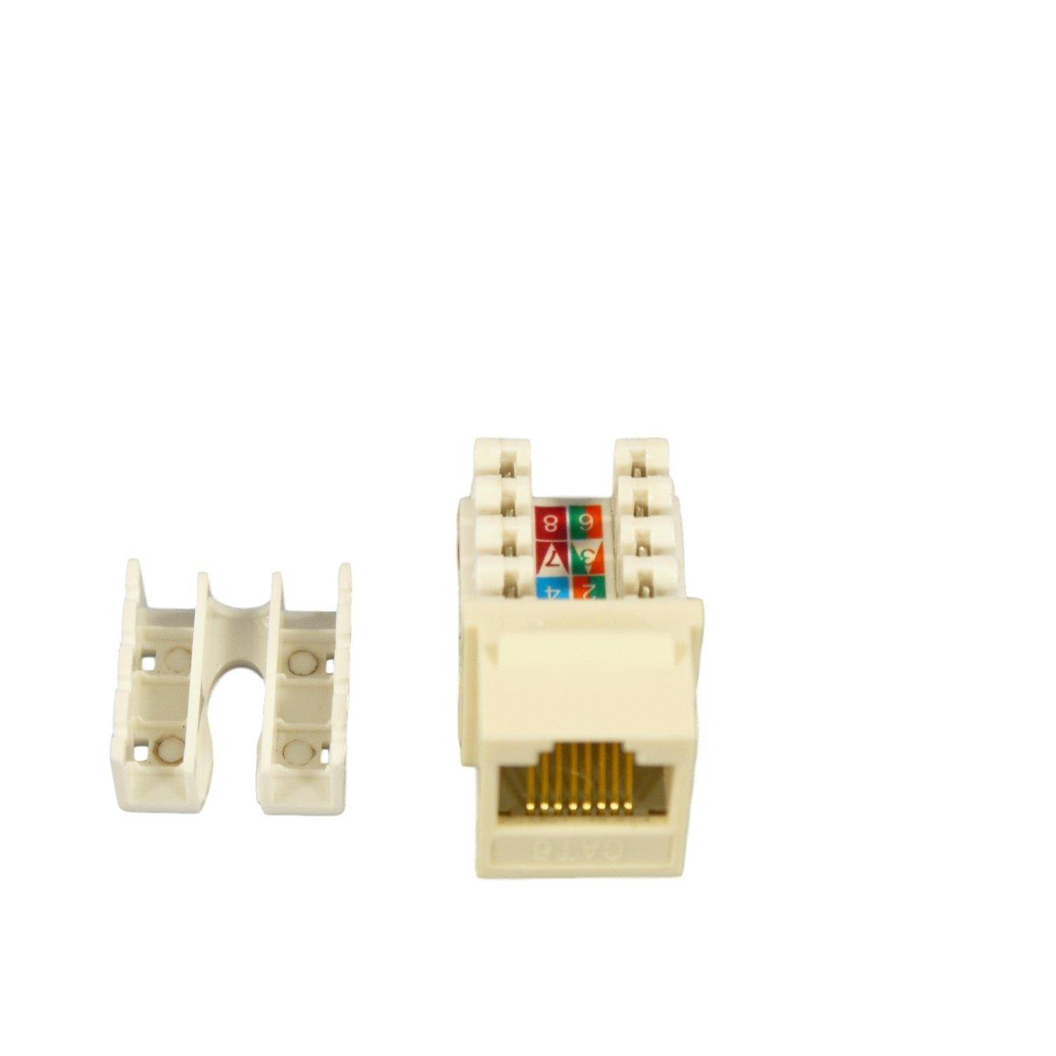 Cooper Wiring Devices 5546-6A Cat 6 RJ45 Modular Data Jack Insert, Almond