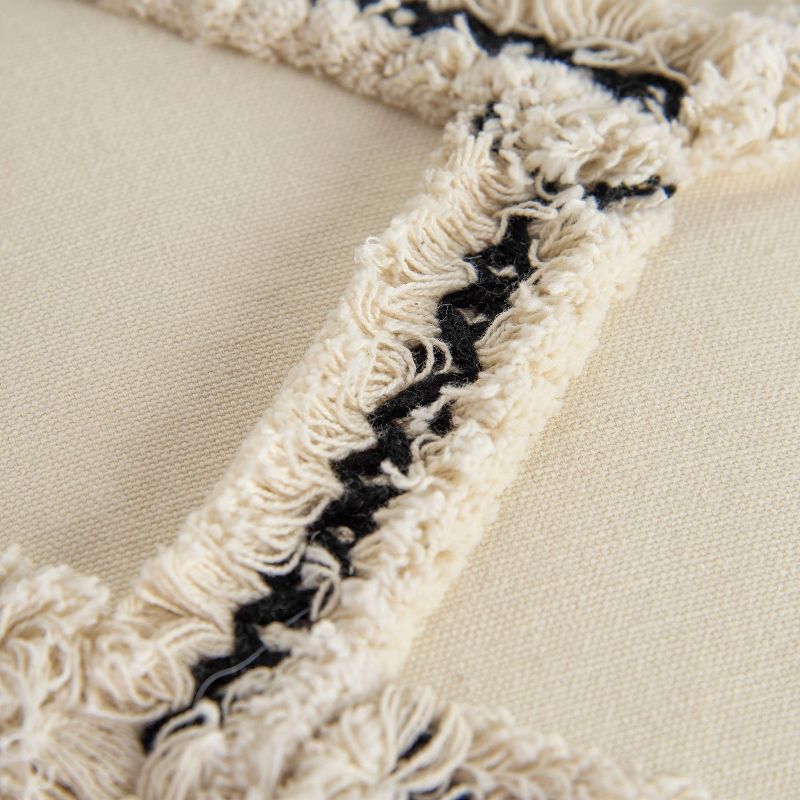 18"x18" Chevron Print Square Throw Pillow Natural - Rizzy Home