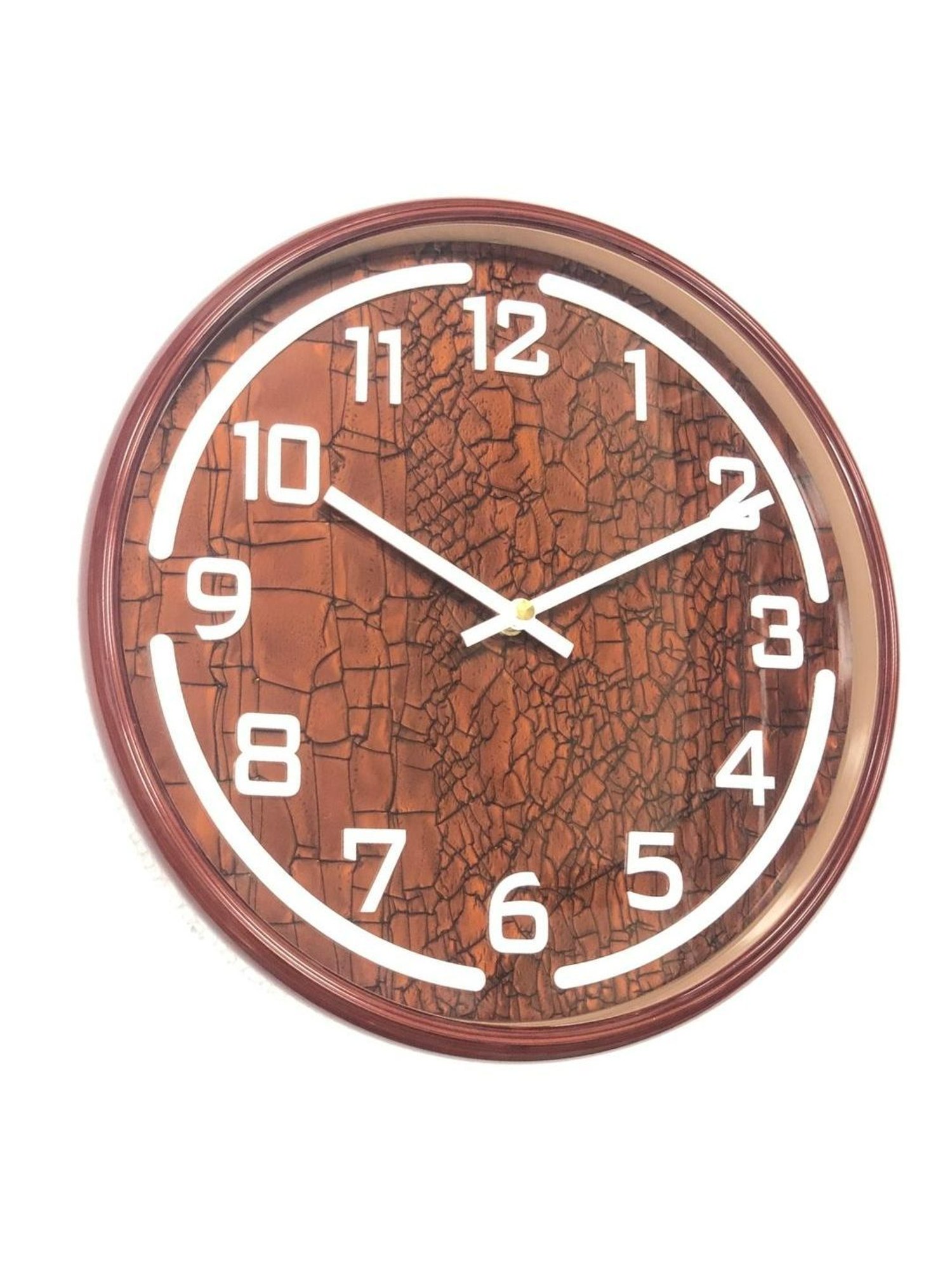 CHRONIKLE Round Rosewood Brown Plastic Wall Clock