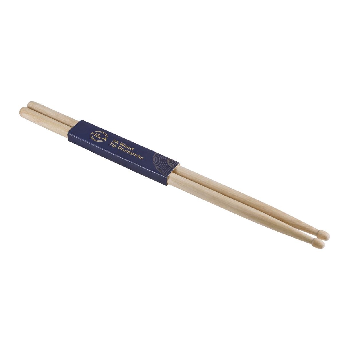 H&A Drum Sticks Maple 5A Wood Tip Drumstick, Pair #HA-MDS-5A