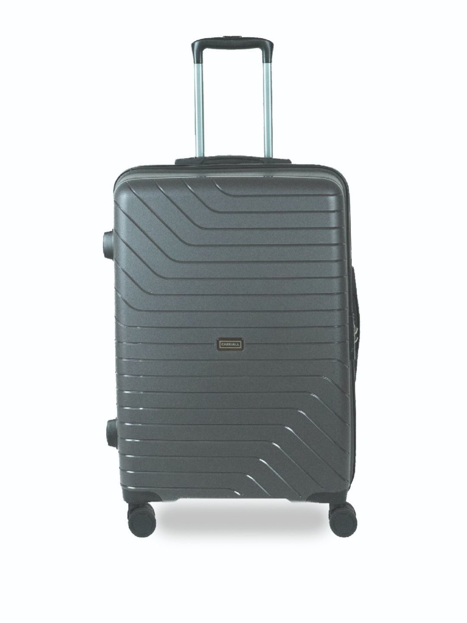 Carriall Grey 8 Wheel Medium Hard Checked Luggage - 46 cm