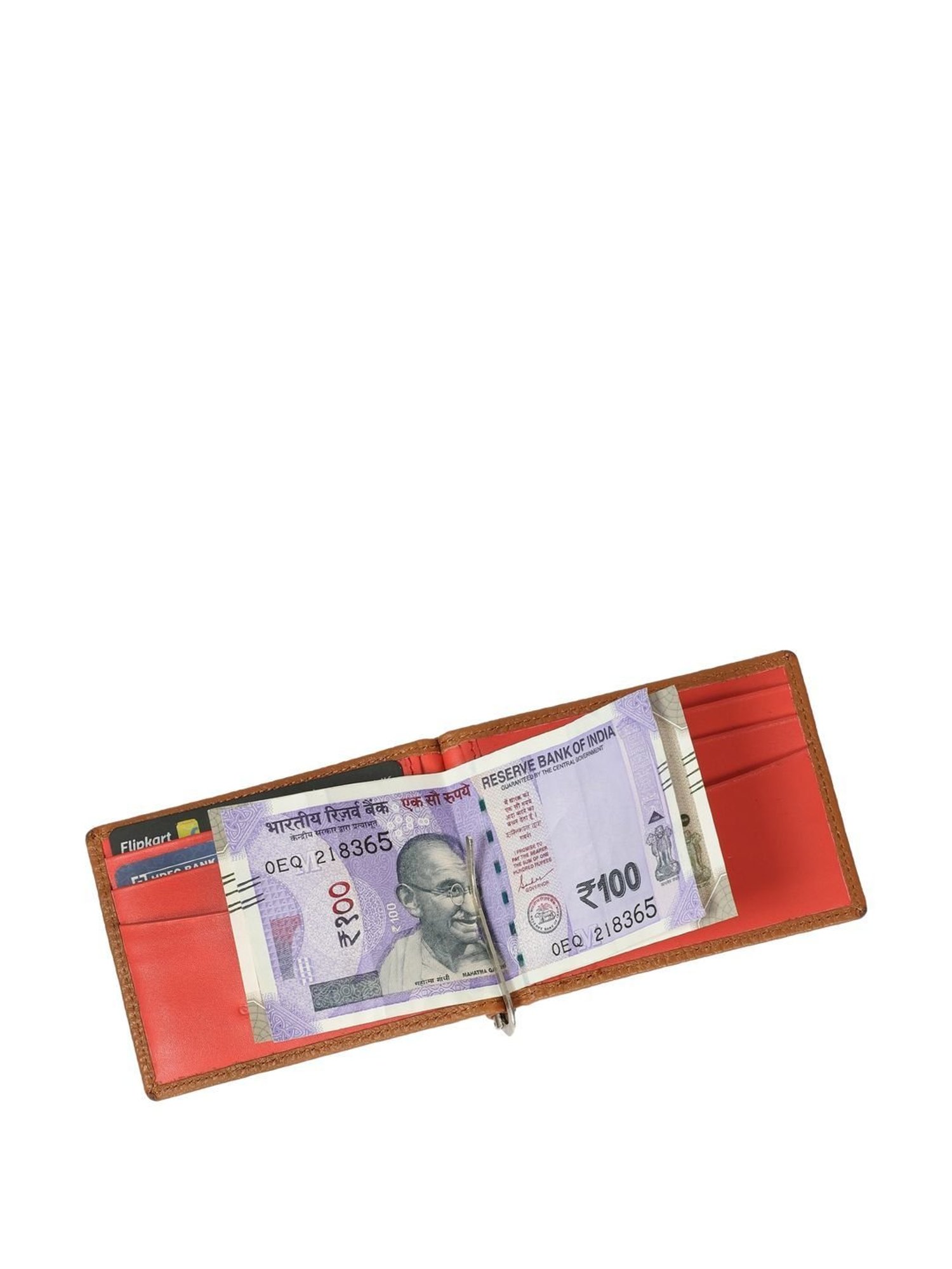 Carlton London Tan Casual Leather Money Clip For Men