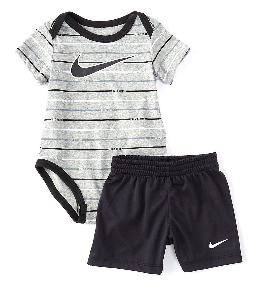 Nike Baby Boys Newborn-24 Months JDI Stripe Short Sleeve Bodysuit & Shorts Set