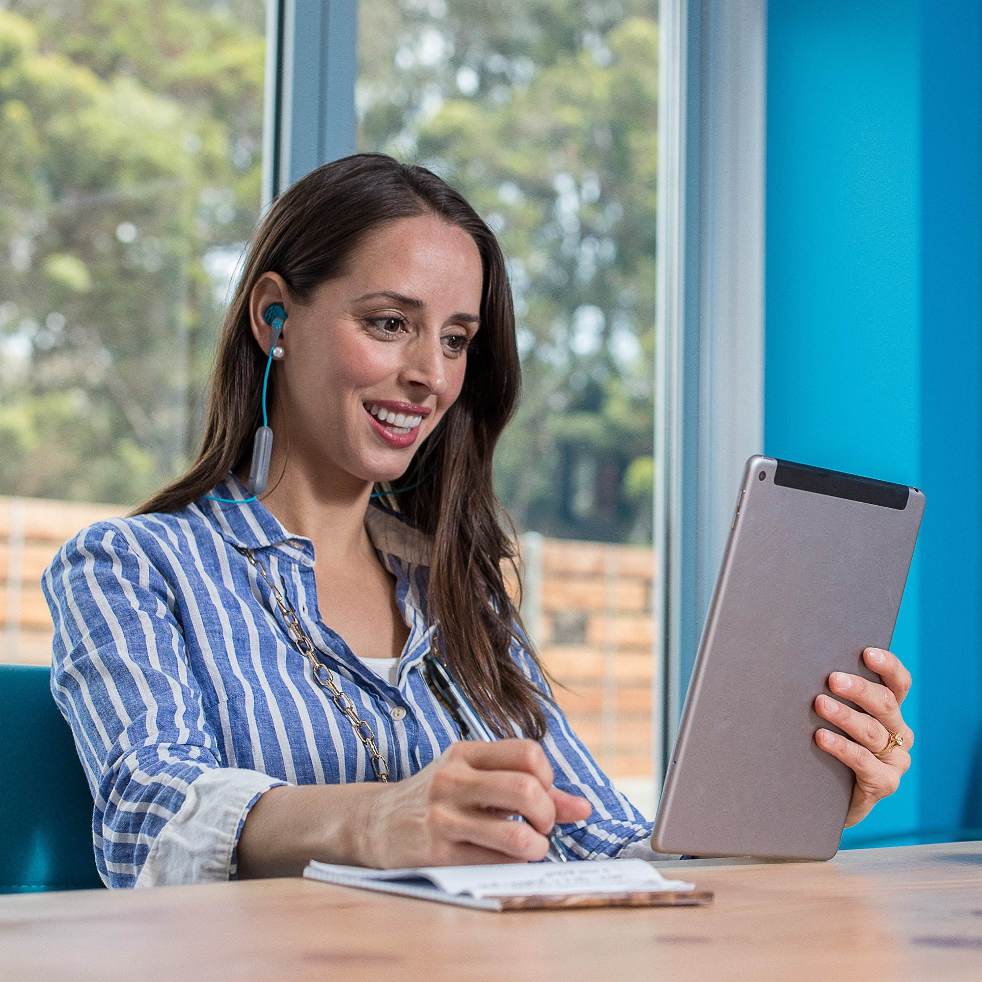 JLab Audio JBuds PRO Bluetooth Wireless Earbuds  - Titanium 10mm Drivers 6 Hour Battery Life Bluetooth 4.1 Extra Gel Tips and Cush Fins