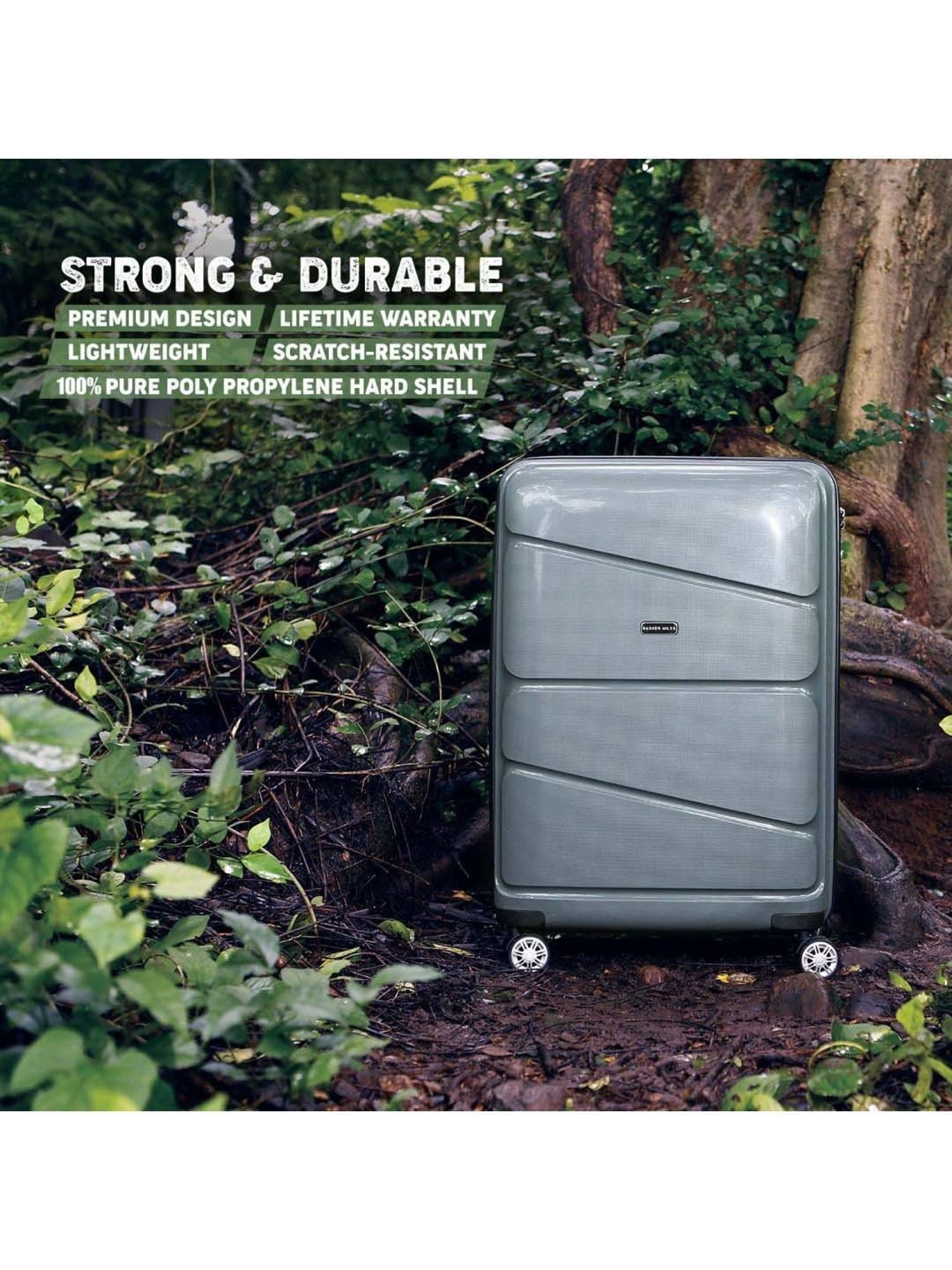 Nasher Miles Warrior Expander Hard-Sided PP Cabin Luggage Bag Dark Grey 20 Inch | 55CM Trolley Bag