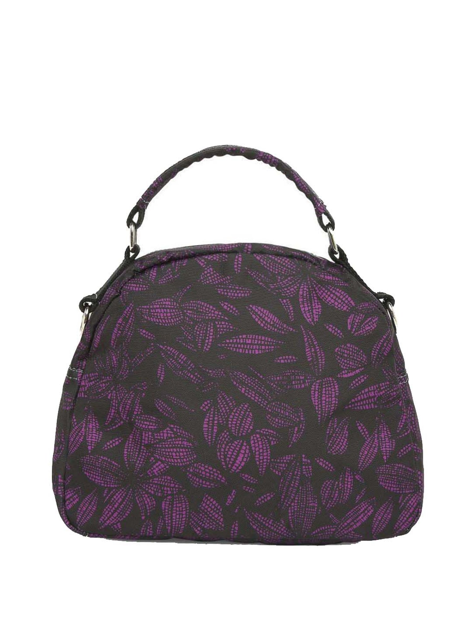 Baomi Black & Purple Printed Medium Cross Body Bag