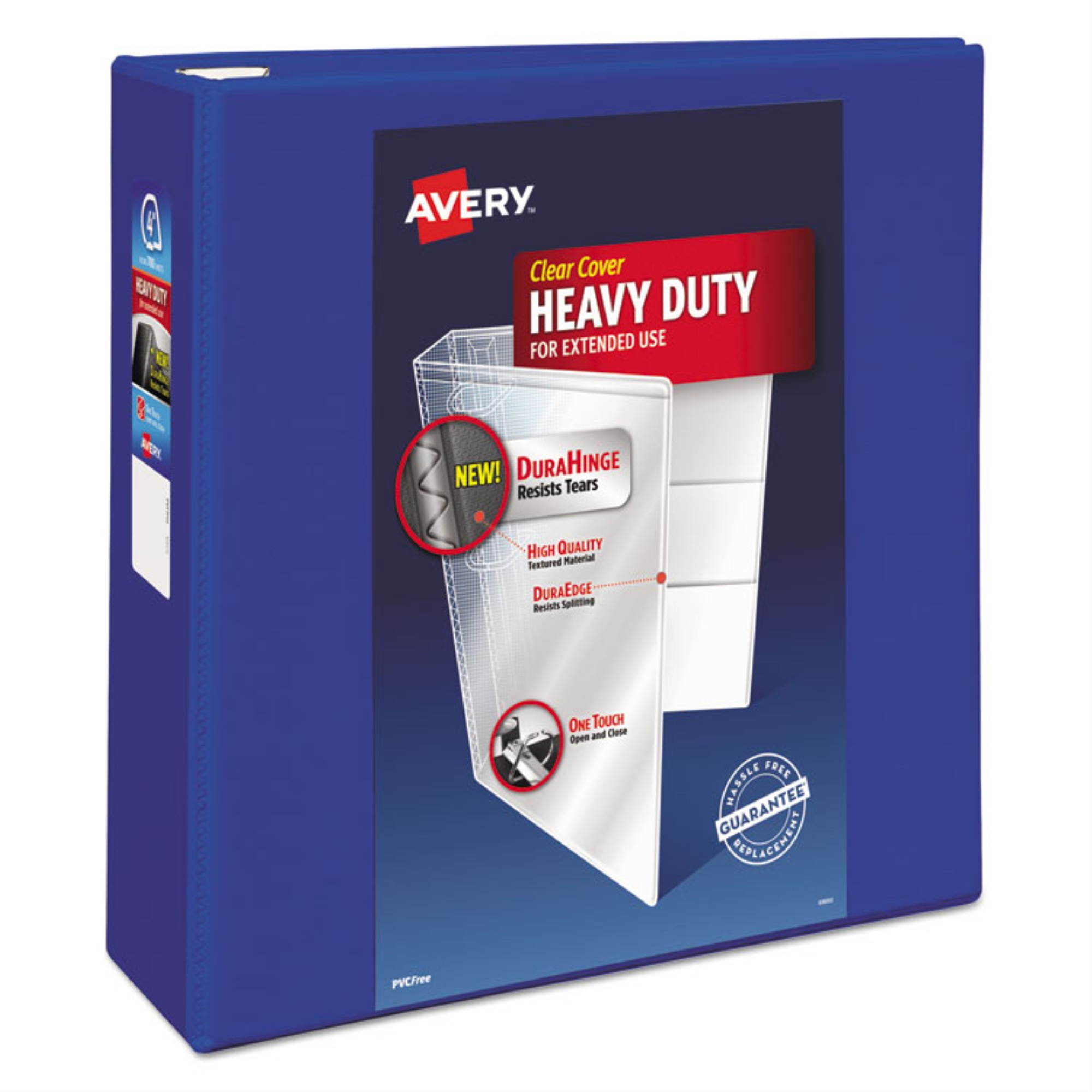 Avery Heavy-Duty View Binder with DuraHinge and One Touch EZD Rings ,BNDR,POLY, 4",PBE