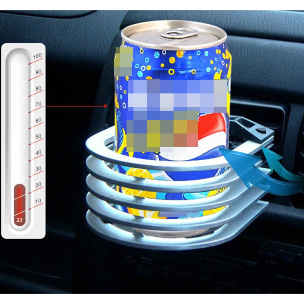 Universal Air Vent Auto Car Truck Stand Holder Folding Drink Bottle Cup Holder (Silver)