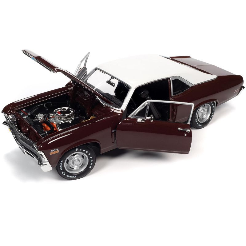1970 Chevrolet Nova SS 396 Black Cherry w/White Top "Muscle Car & Corvette Nationals" MCACN 1/18 Diecast Model Car by Autoworld