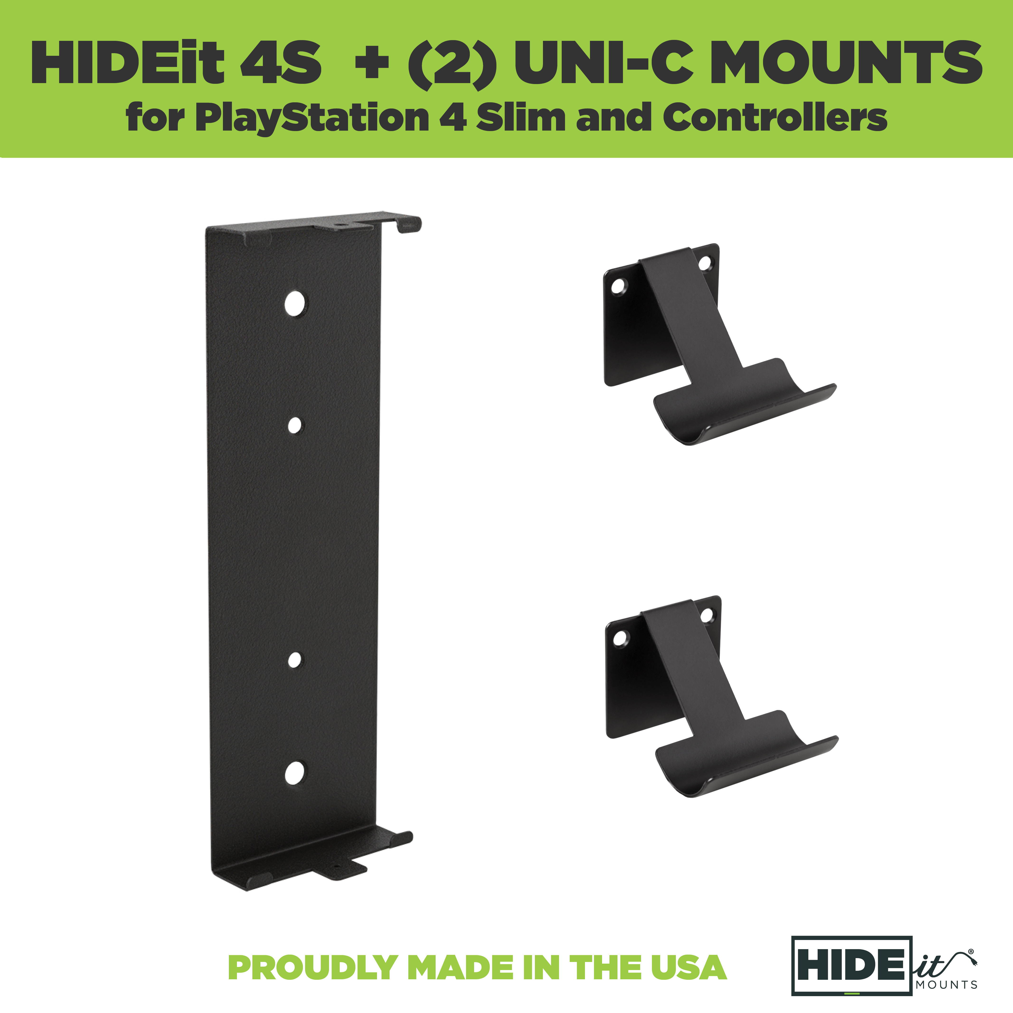 HIDEit 4 Slim Wall Mount + (2) Controller Mount Bundle | Made in the USA