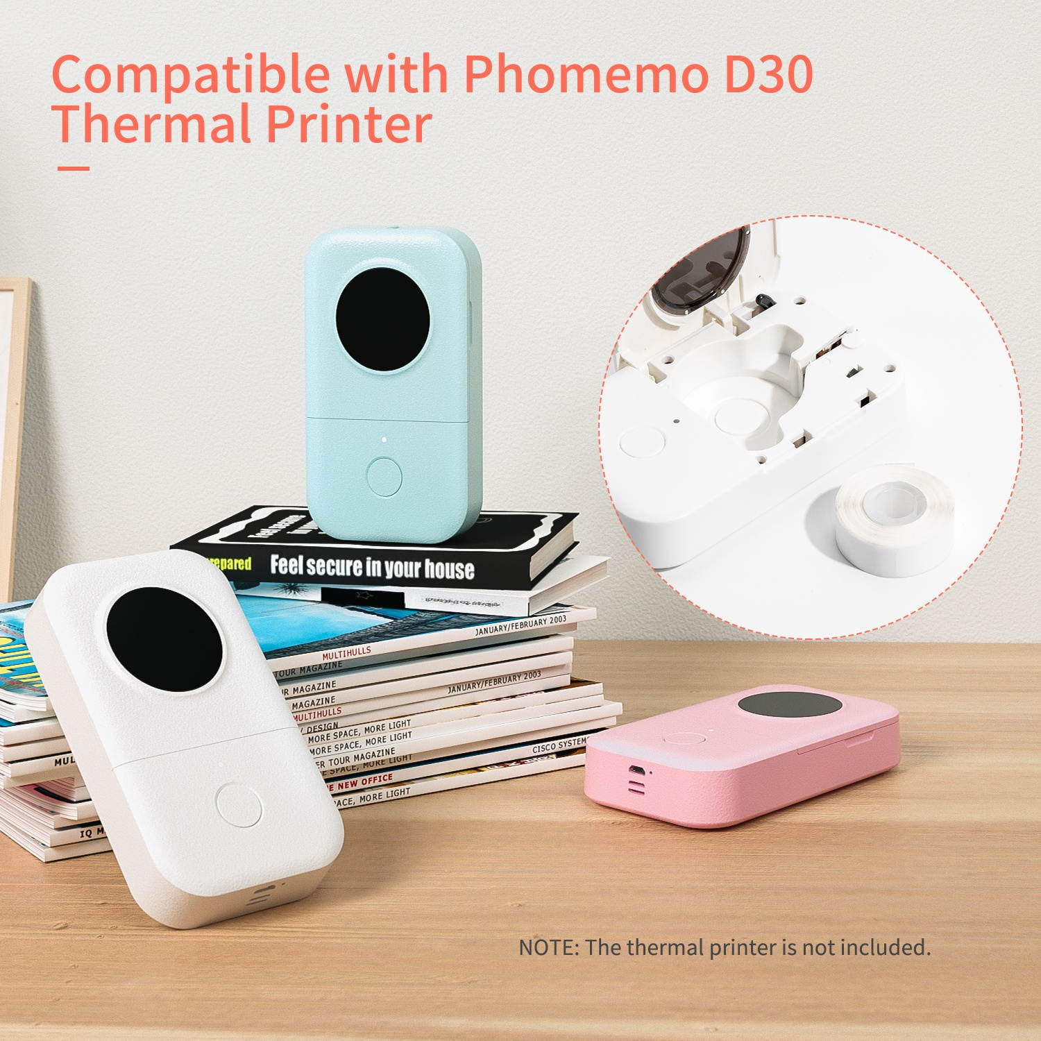 Aibecy Jewelry Label Paper Self-Adhesive Thermal Paper Roll 14*50mm 130sheets/roll Compatible with Phomemo D30 Thermal Printer