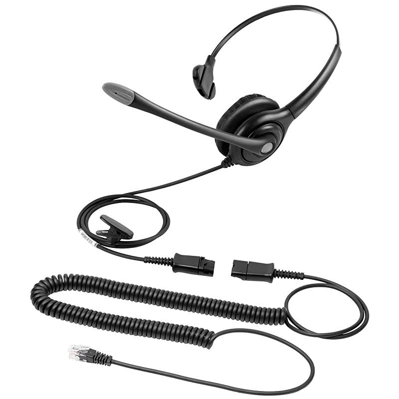 Headset with Microphone and Quick Disconnect, RJ9 Plug Only for Cisco IP Phones 794X 796X 797X 69XX Series and 8811,8841,8851,8861,8941,8945,8961,9951,9971 etc