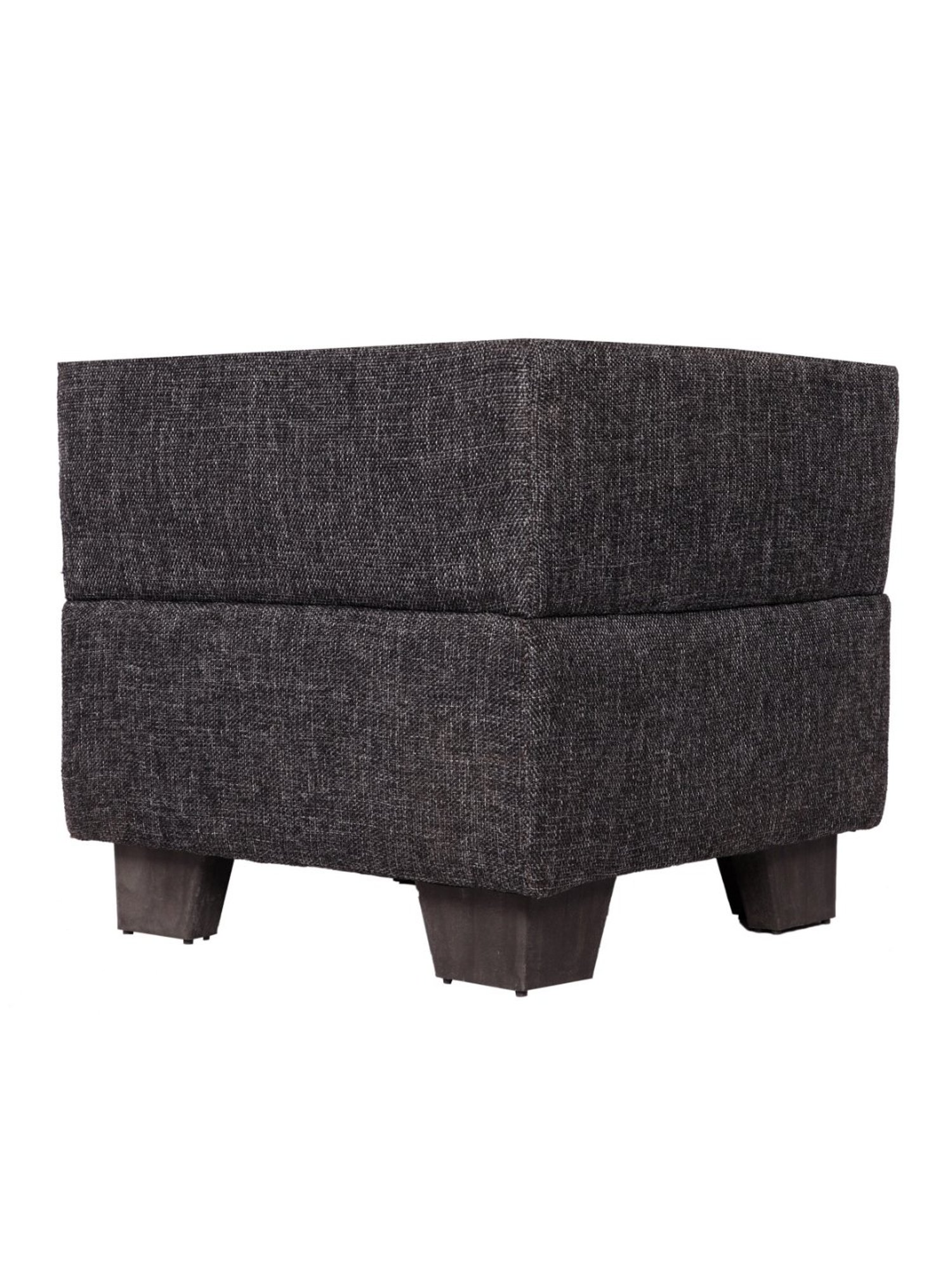 Ikiriya Iris Solid Black Wood Ottoman