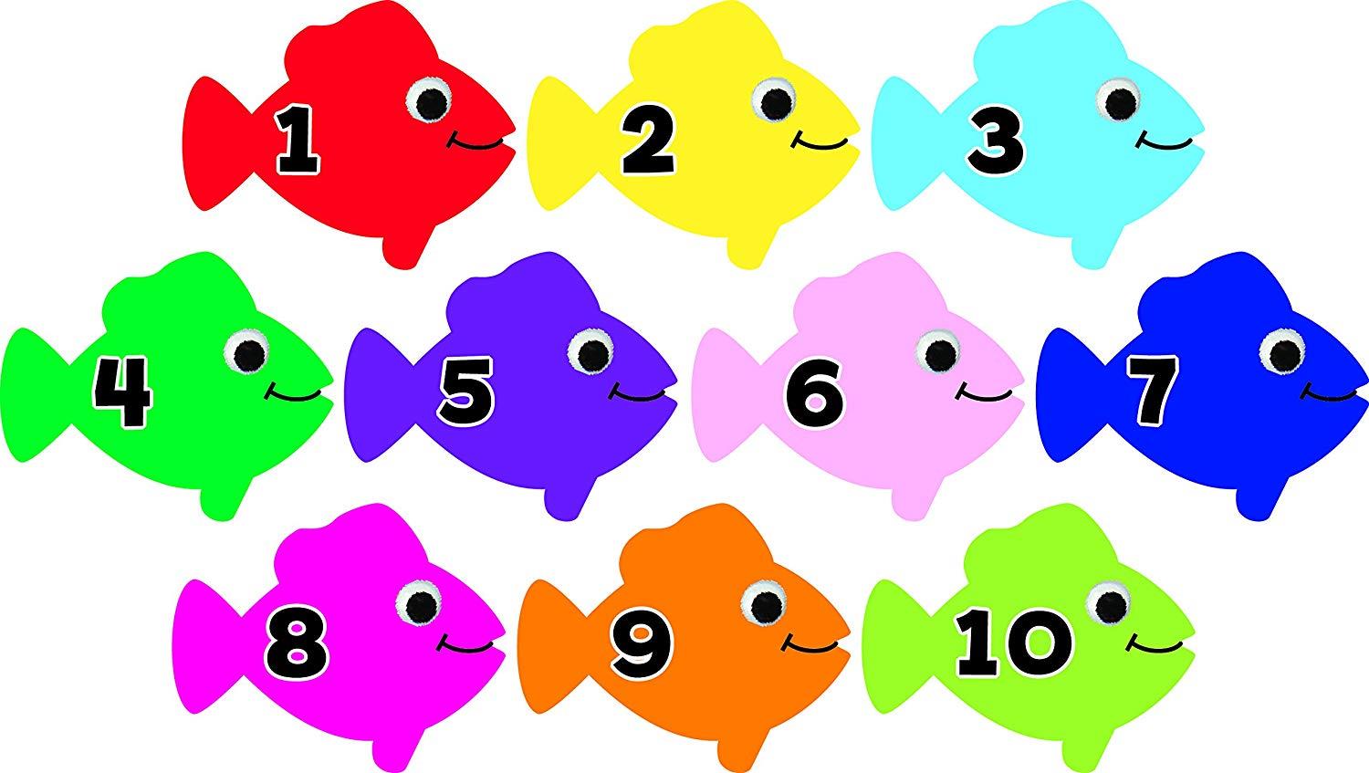Hygloss Products Counting Fish Classroom Accents &ndash; Creative Teaching Resources &ndash; 7.5 Inches, 30 Pack