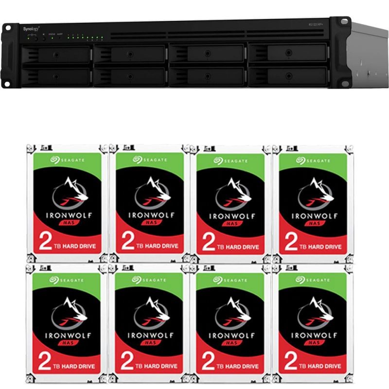 Synology RS1221RP+ RackStation with 32GB RAM and 32TB (8 x 4TB) of Seagate Ironwolf NAS Drives Fully Assembled and Tested By CustomTechSales