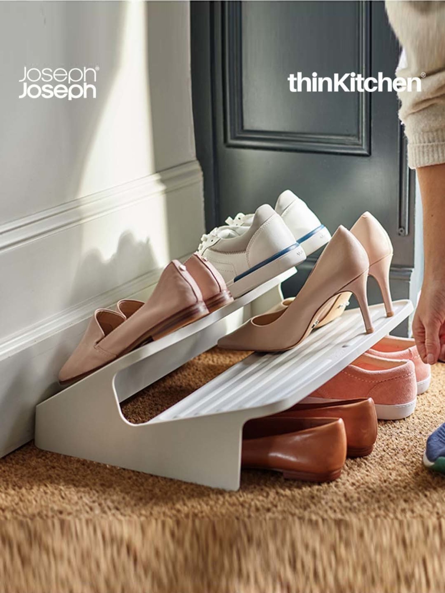 Joseph Joseph Ecru Polypropylene Shoe-In Large Space-Saving Shoe Rack