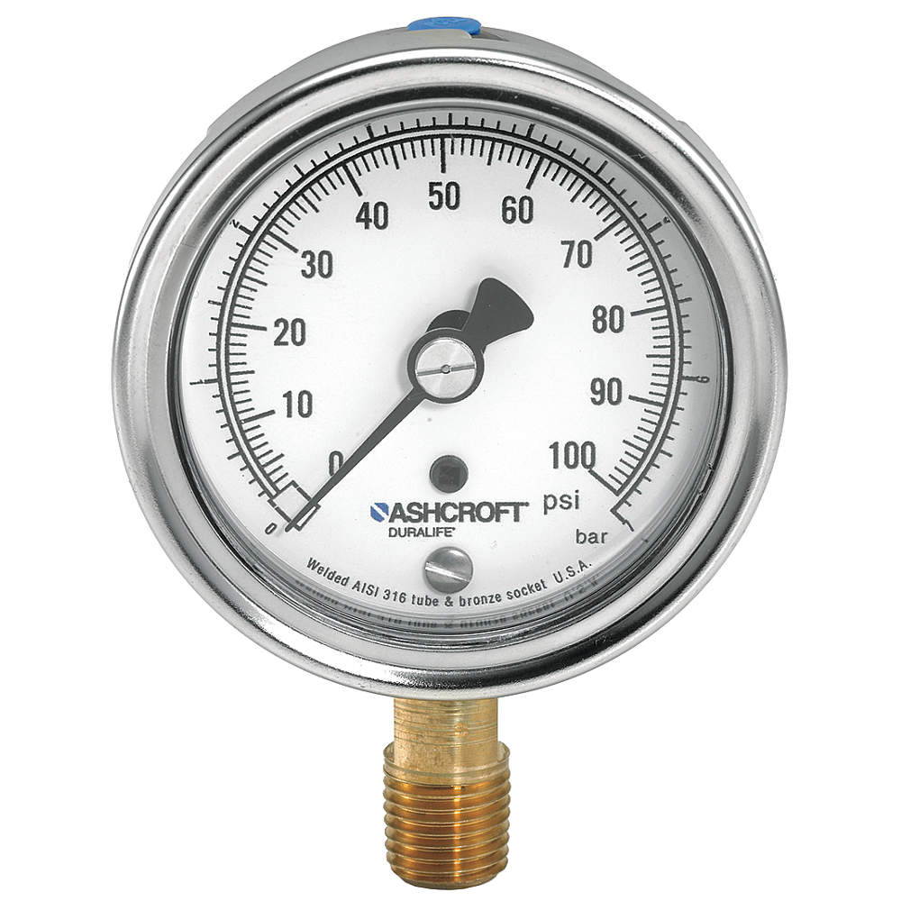 ASHCROFT 251009AWL02LV/30# Gauge,Compound,1.5 Percent,2-1/2 in.