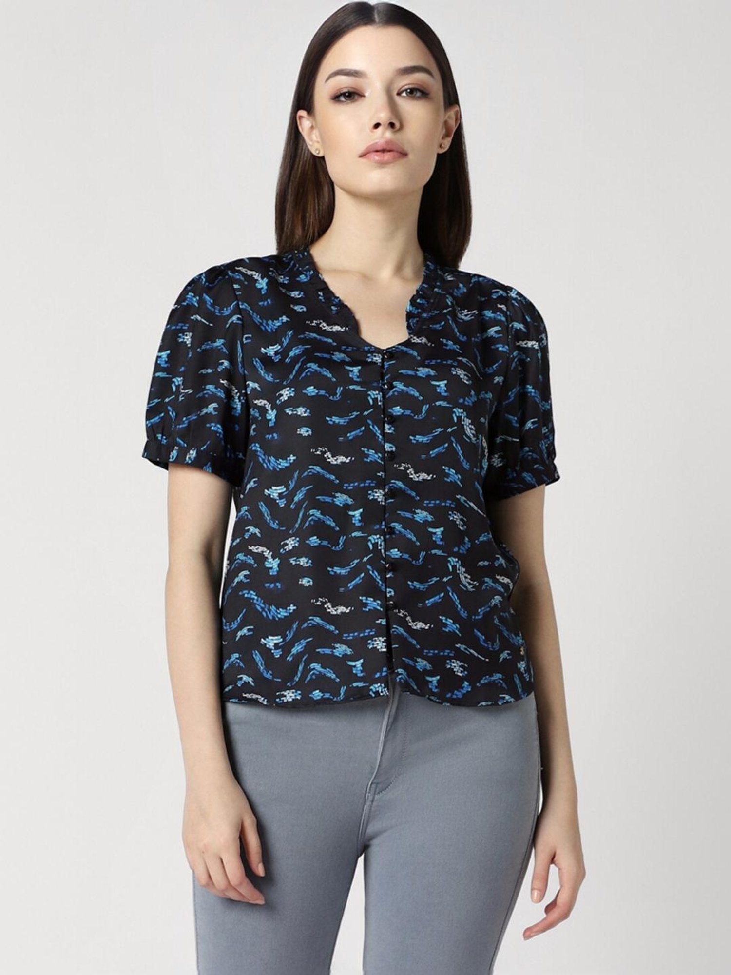 Van Heusen Black Printed Top
