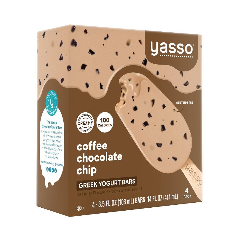 Yasso Frozen Greek Yogurt - Coffee Chocolate Chip Bars - 4ct