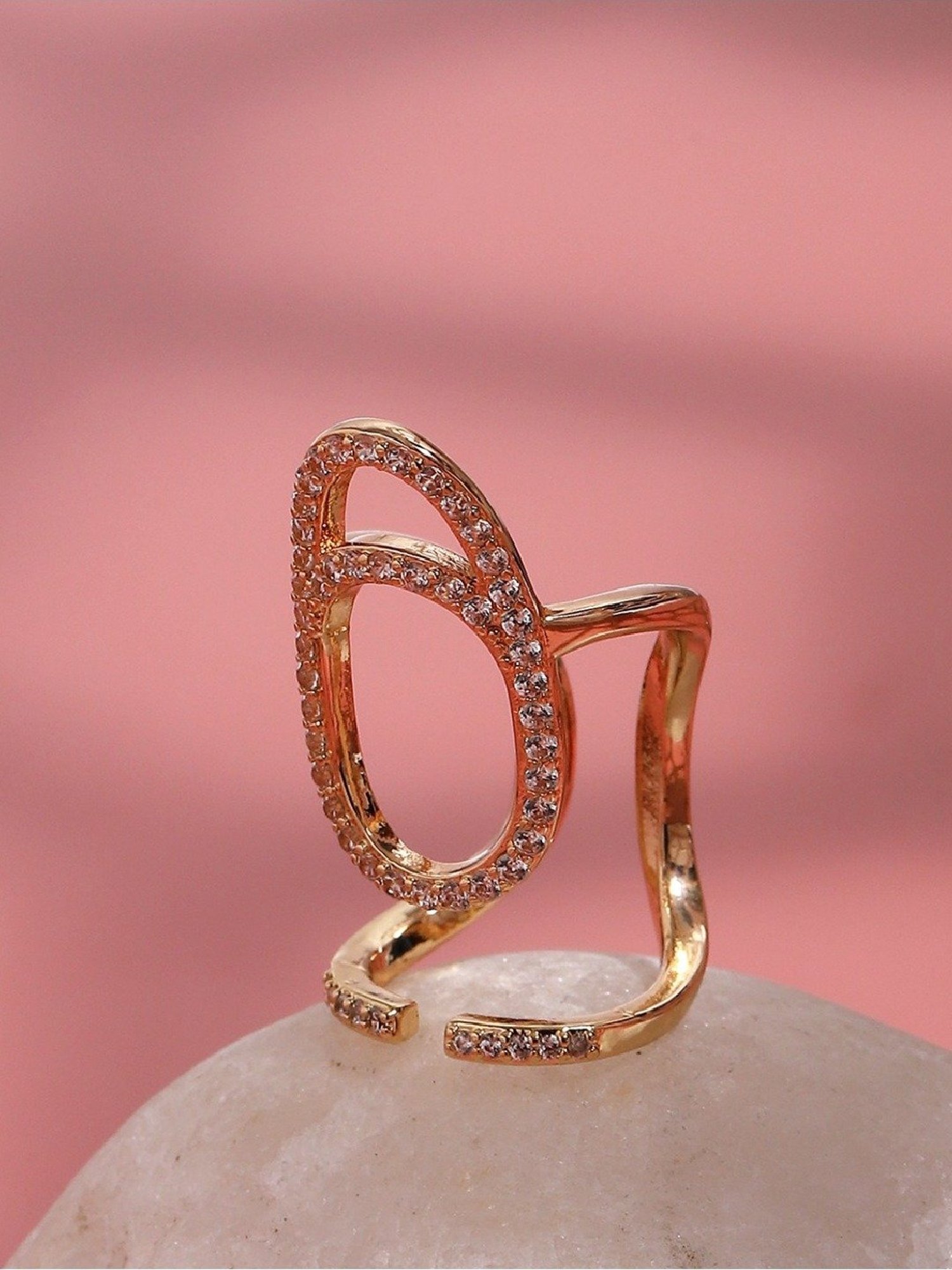 Sohi Gold-Plated Statement Finger Ring