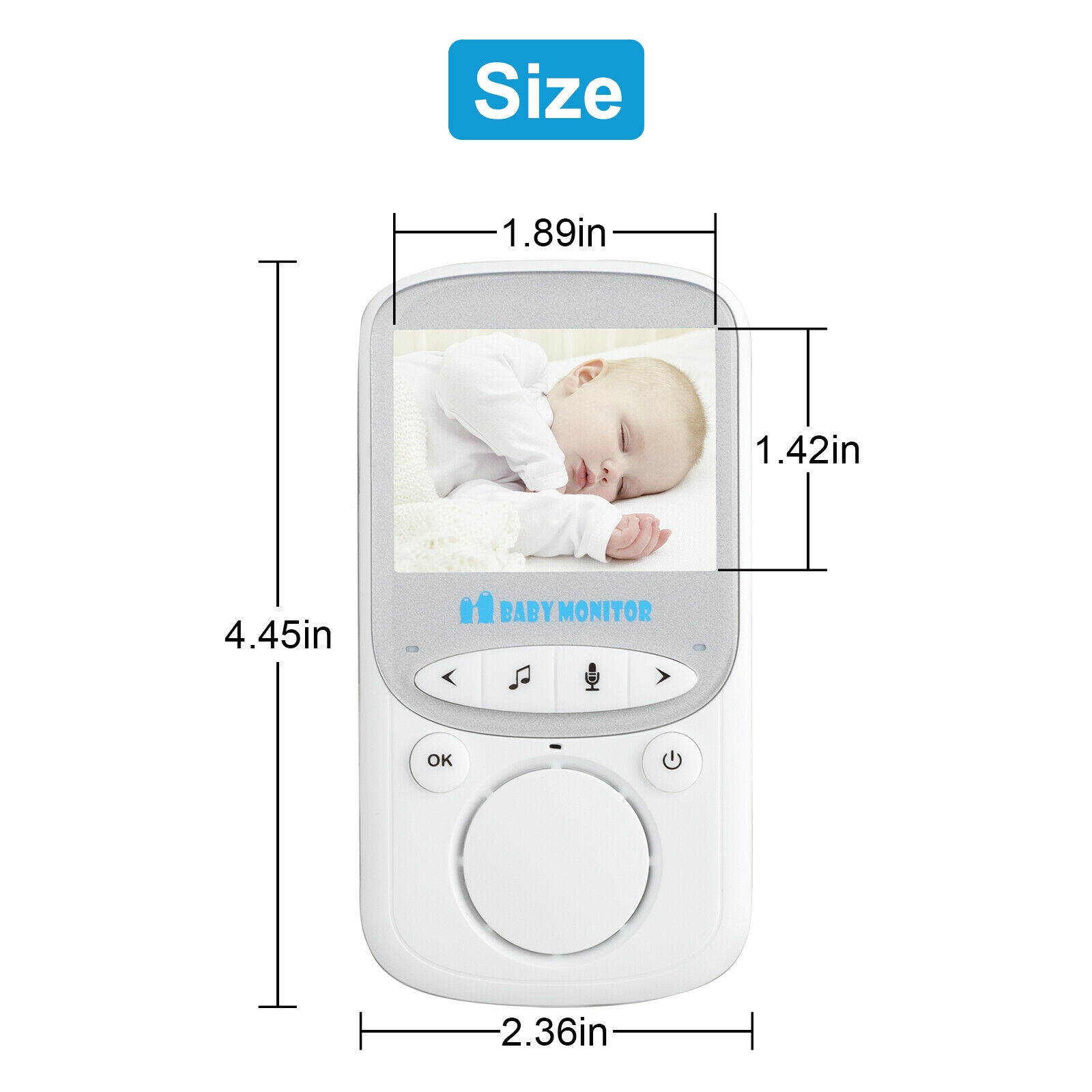 Video Baby Monitor Camera 2-Way Talk 2.4" Digital Wireless Night Vision LCD Play