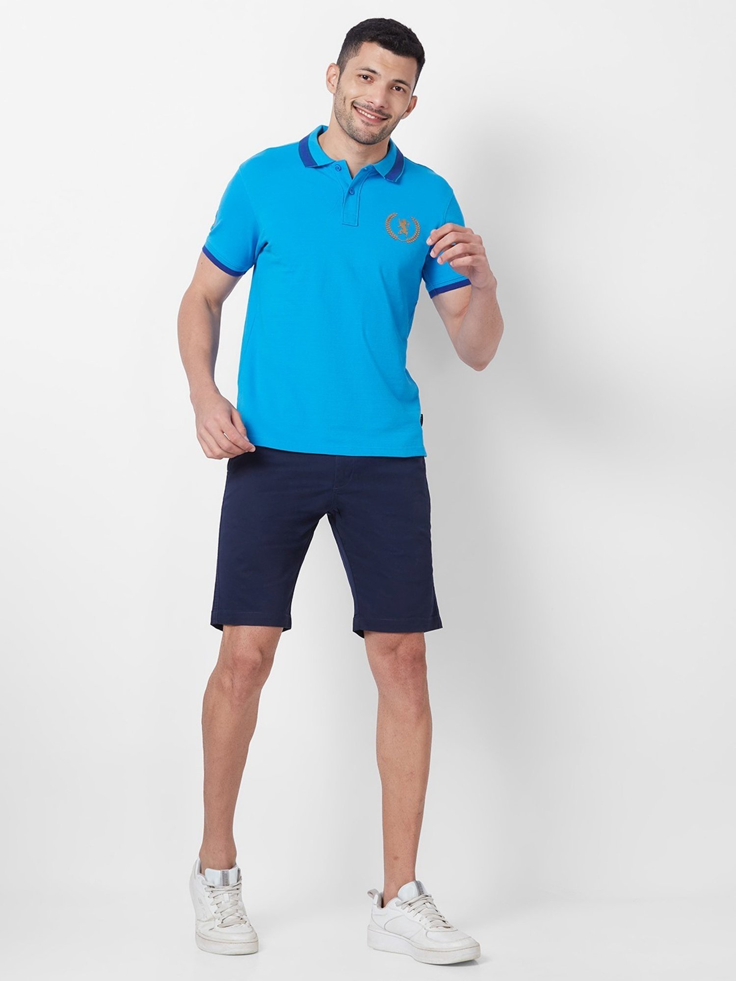 Giordano Blue Slim Fit Polo T-Shirt