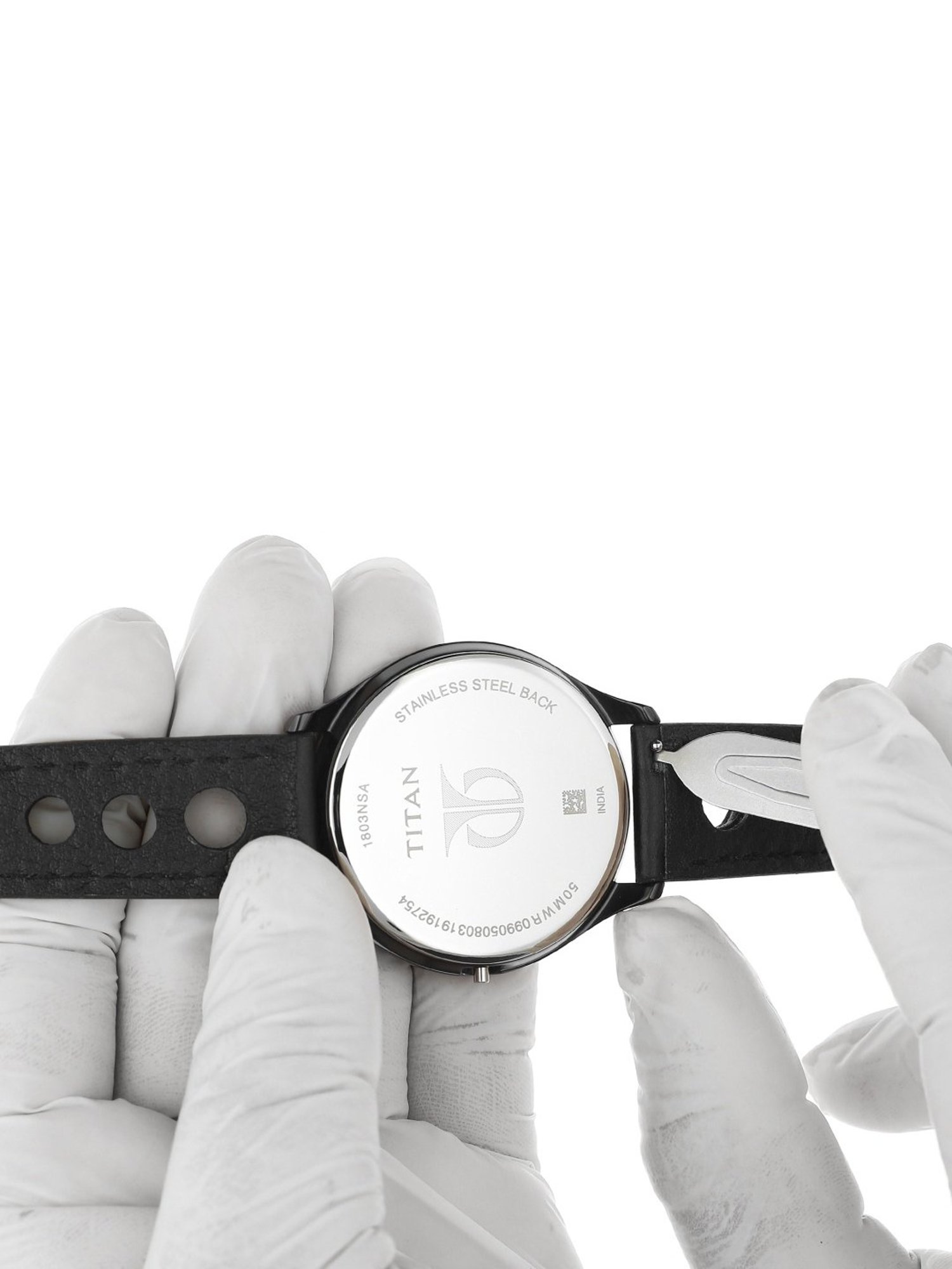 20MM BLACK Titan Genuine Leather Strap for MEN