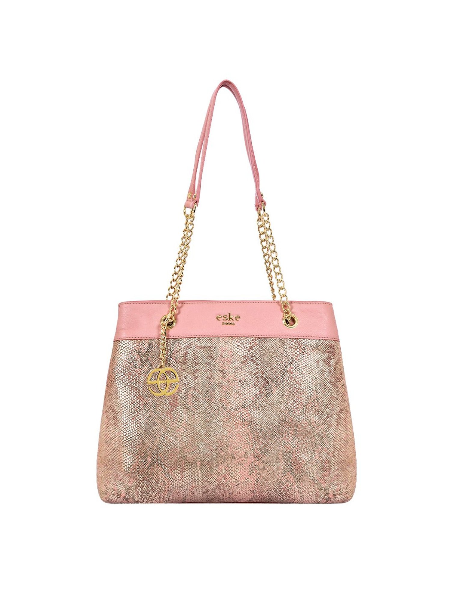 Eske Pink Leather Medium Shoulder Bag