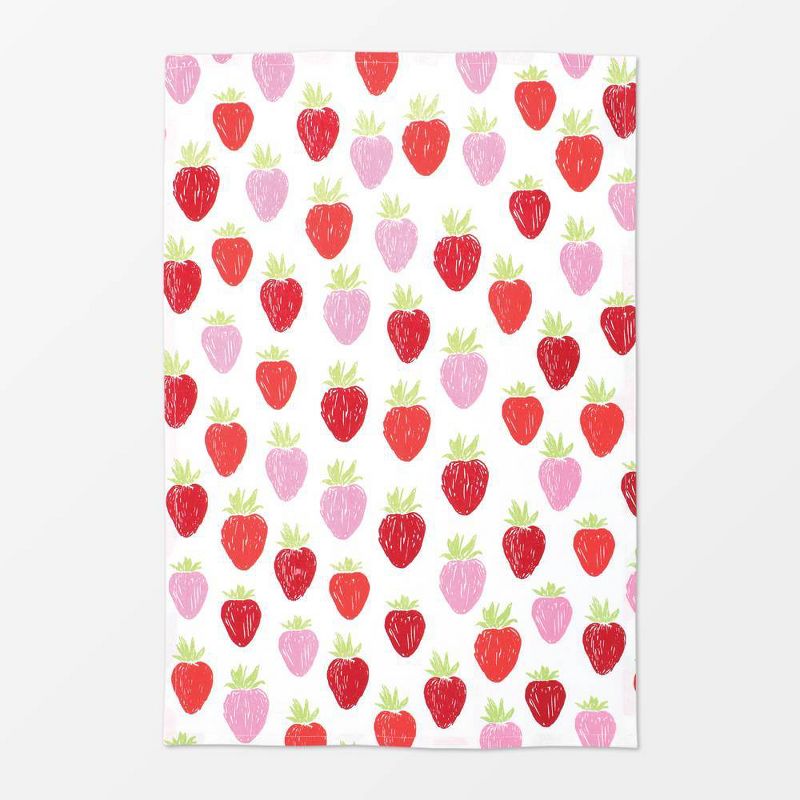 2pk Designer Strawberry Print Towel - MU Kitchen