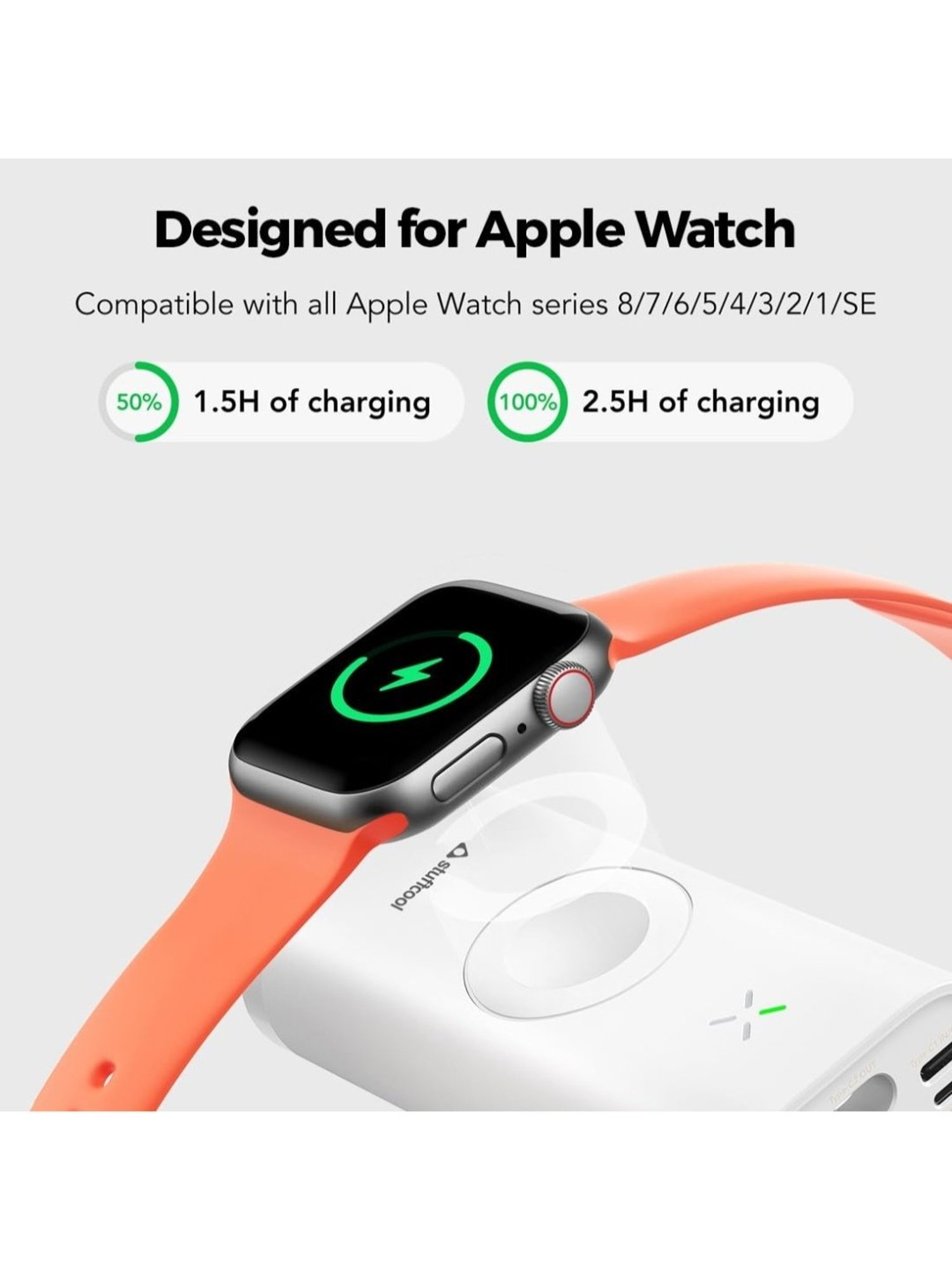 Stuffcool Ally 10000mAh Compact Powerbank with Fast Wired Charging for iPhone (White)