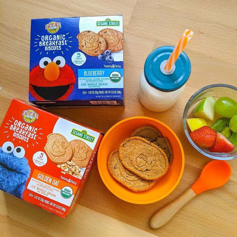 Earth's Best Sesame Street Organic Breakfast Biscuits Blueberry - 5ct/0.7oz Each