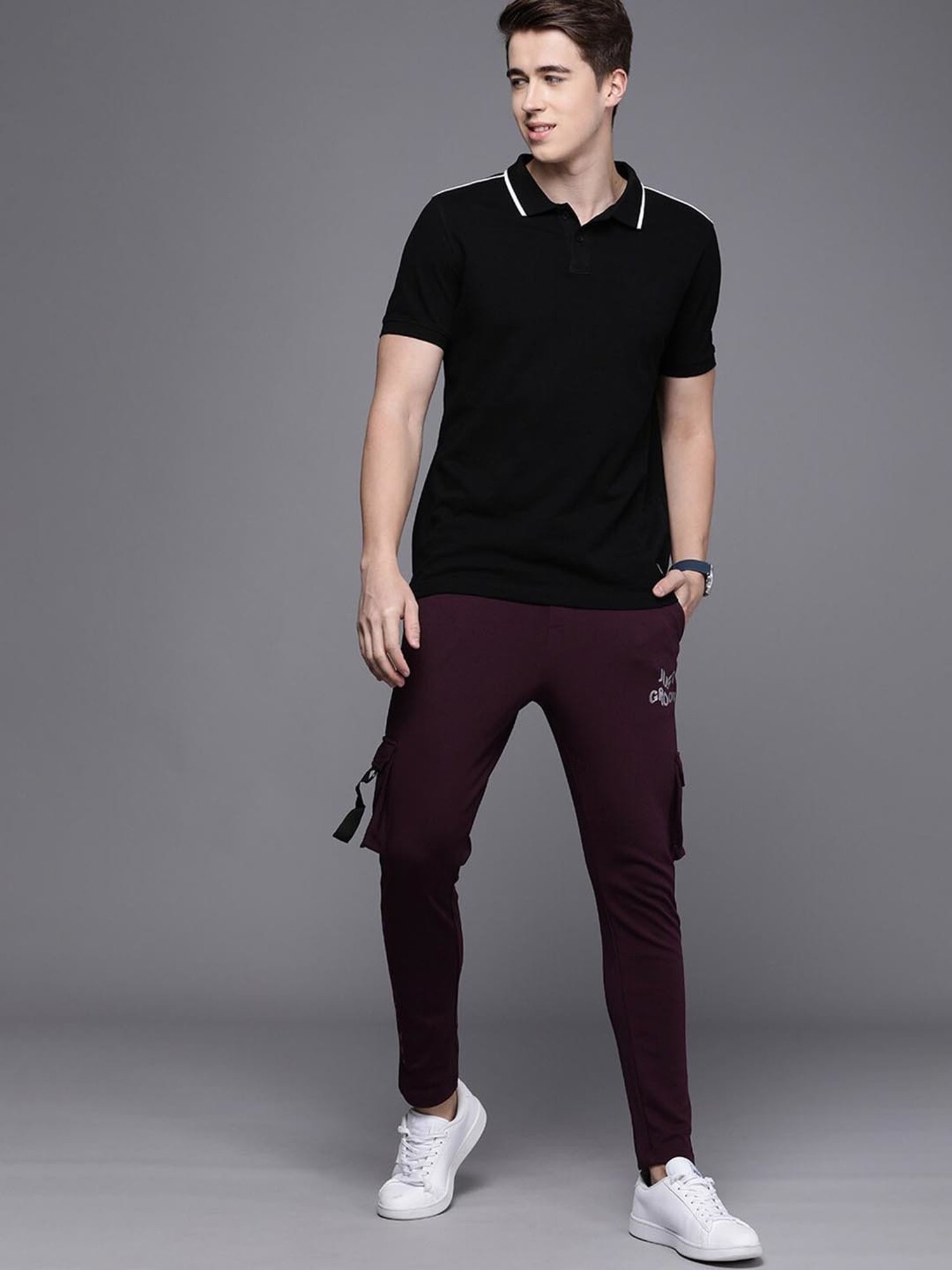 Parx Black Jogger Fit Joggers