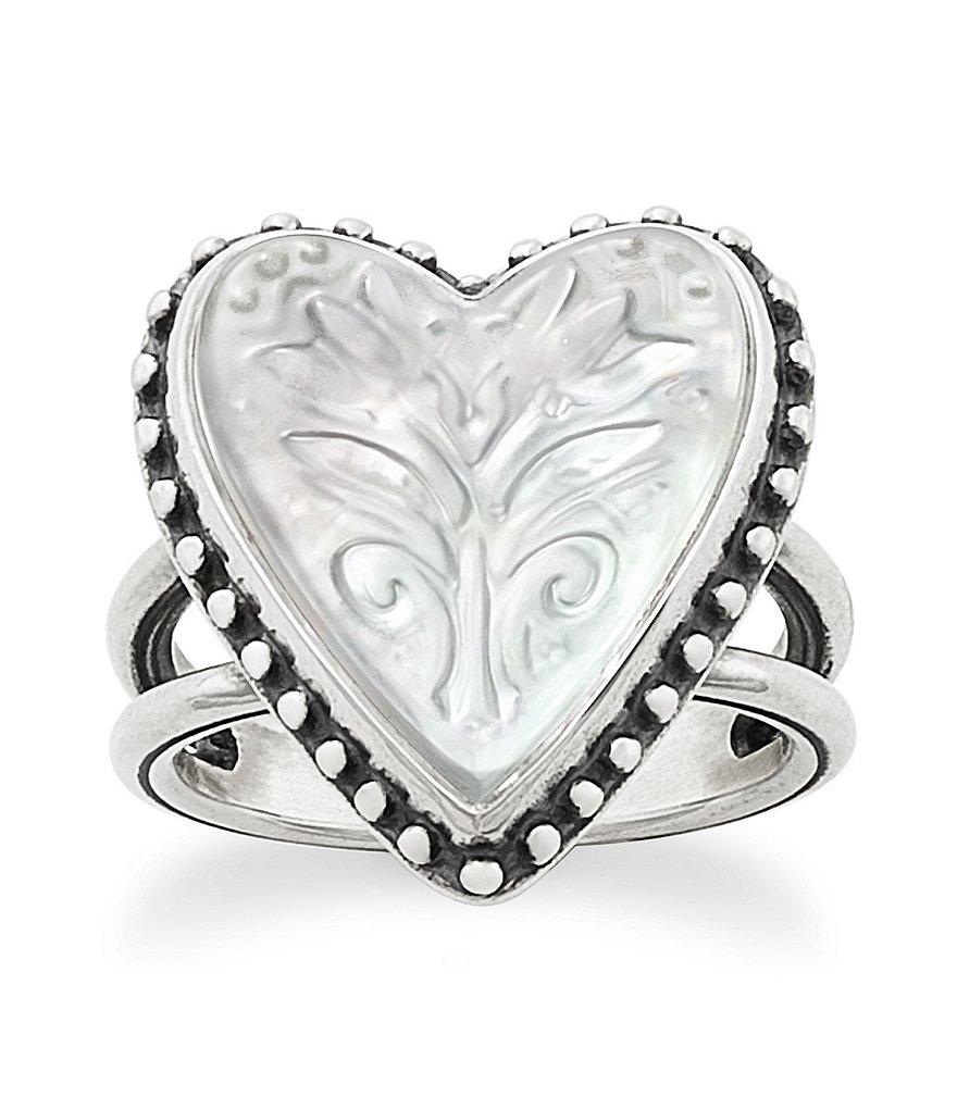 James Avery Sculpted Heart and Tulips White Doublet Ring