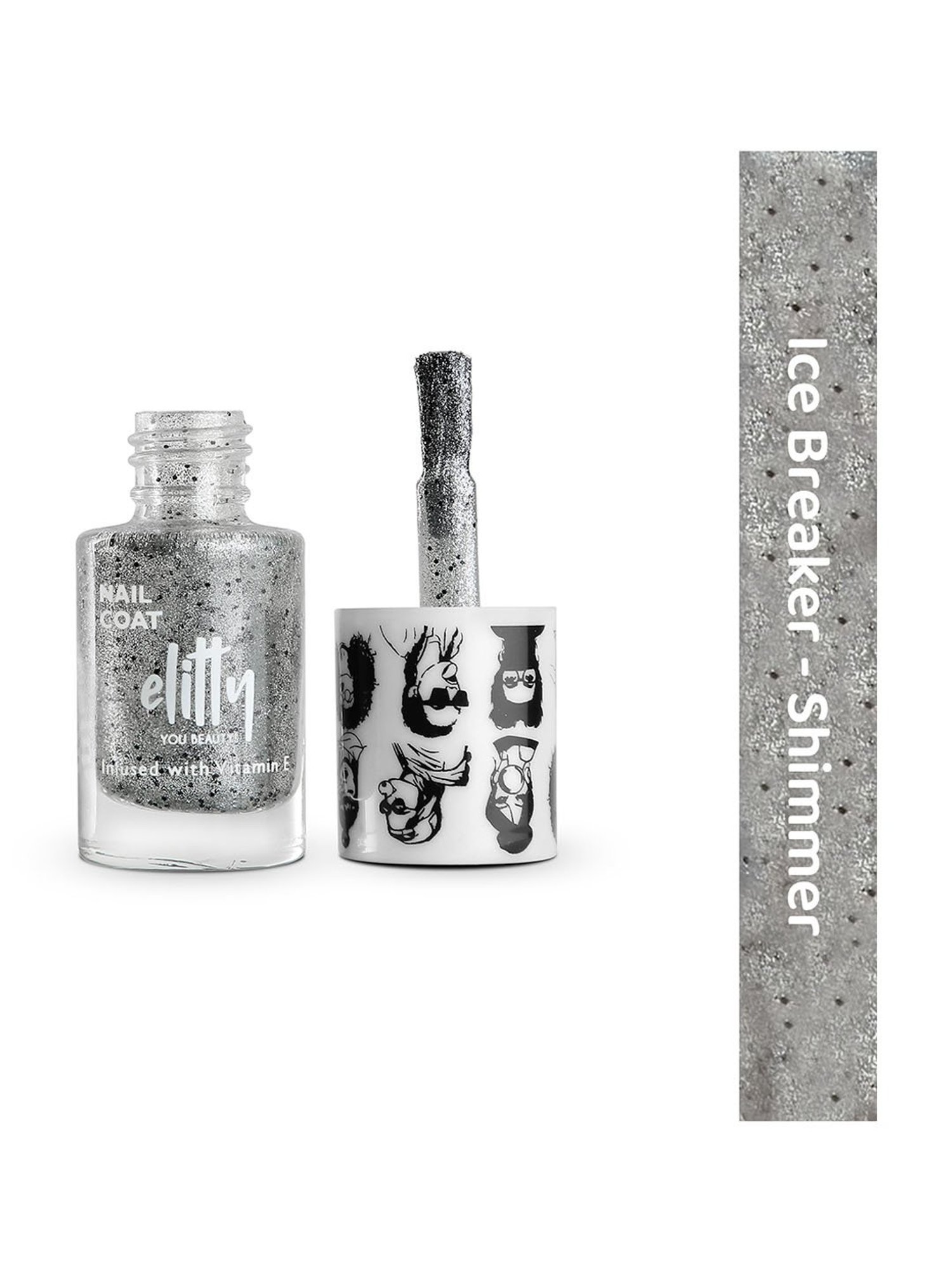 Elitty Mad Over Nails Shimmer Nail Polish Ice Breaker (Silver) - 6 ml