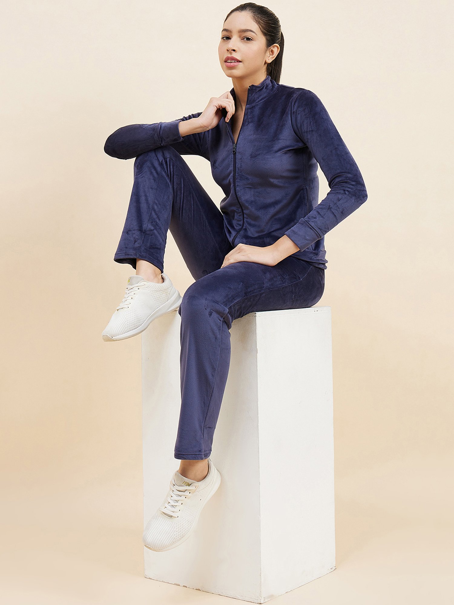 Sweet Dreams Navy Regular Fit Sports Jacket Track Pants Set