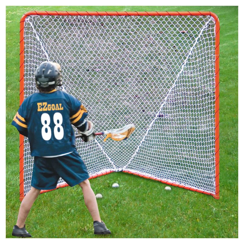 EZ Goal Official Regulation Folding Metal Lacrosse Goal - 6' x 6'