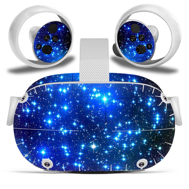 Amify Vinyl Skin Sticker for Oculus Quest 2 VR Headset Controller PVC Decals Cute Cartoon Wrap Cover for Oculus Quest 2 Accessories