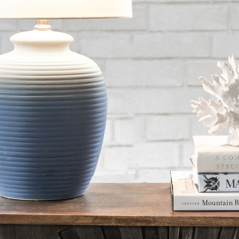 nuLOOM Lane 22" Ceramic Table Lamp Lighting - Blue 22" H x 11" W x 11" D