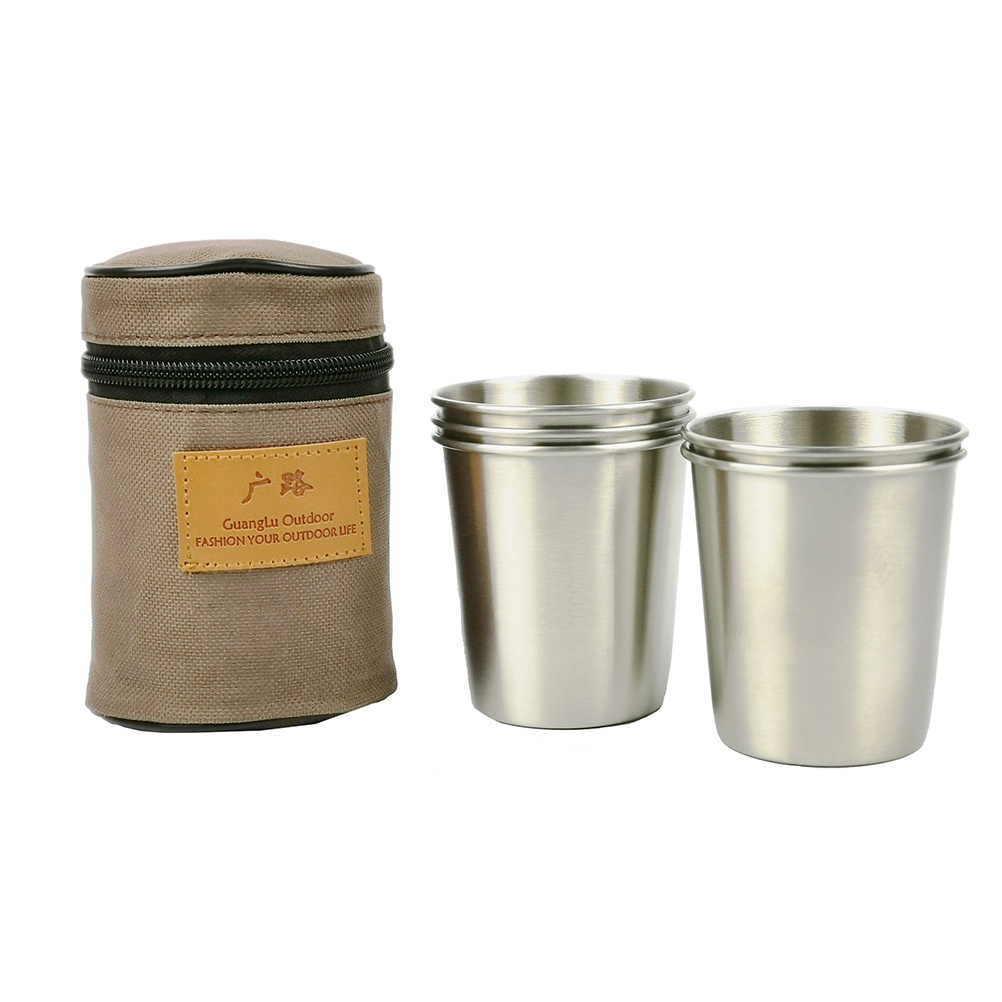 1 Set Reusable  Smooth Stainless Steel  Pint Cups for Friends  Family  Co-worker