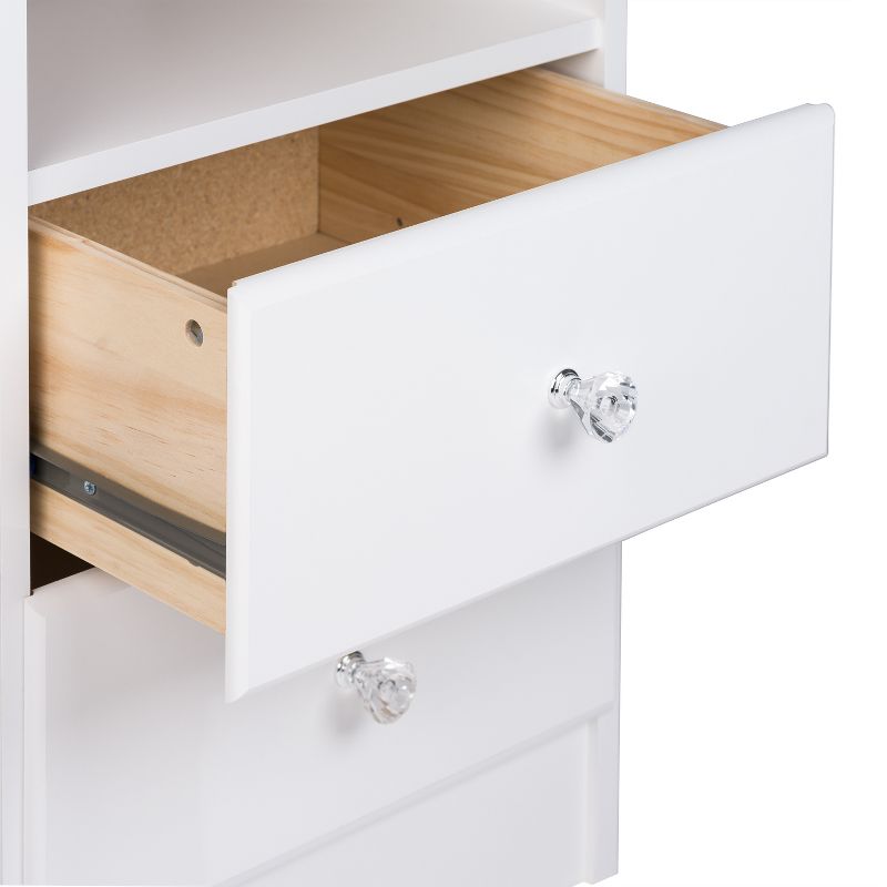 Astrid 4 Drawer Dresser with Crystal Knobs White - Prepac