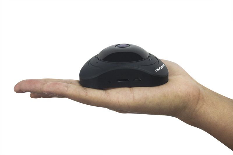ESCAM Q8 WIFI 1.3MP IR 360&deg; Fisheye Panoramic IP Camera Built in mic & Speaker Black Color